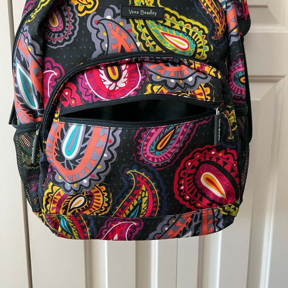 Vera Bradley Black Multicolor Paisley Backpack - Picture 3 of 6